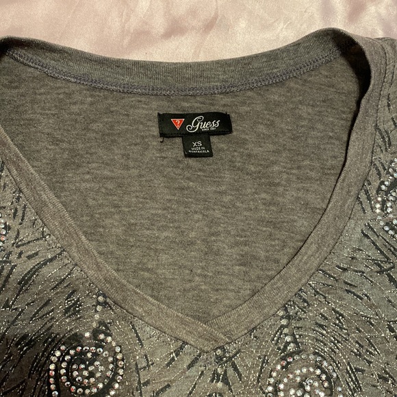 Guess Grey Rhinestone T shirt - Picture 3 of 3